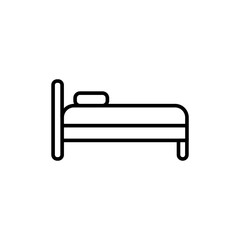 Bed outline icons, minimalist vector illustration ,simple transparent graphic element .Isolated on white background