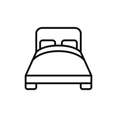 Bed outline icons, minimalist vector illustration ,simple transparent graphic element .Isolated on white background