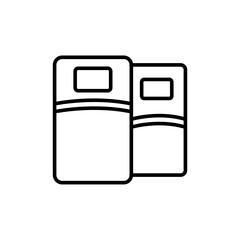 Bed outline icons, minimalist vector illustration ,simple transparent graphic element .Isolated on white background