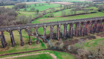Views above Ouse Valley Viaduct from a drone