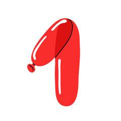 Colorful numbers and symbols balloons. Inflatable minimalistic Balloons for birthday, carnival, celebration, anniversary and holiday party background.