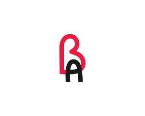 creative letter BA or AB logo design vector