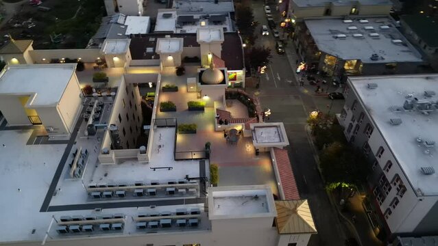 Aerial view of the city of Berkeley California in the evening. U.S