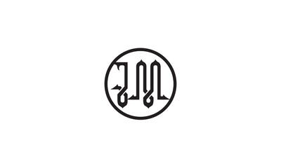 JM, MJ, M, J Abstract Letters Logo Monogram	