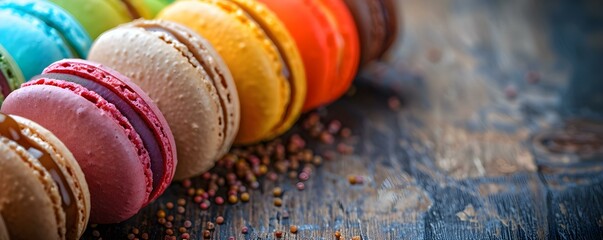 Colorful macaroons in assorted flavors a sweet and delicious treat. Concept Desserts, Macaroons, Sweet Treats, Flavorful, Colorful