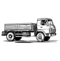 Hand drawn truck vector illustration
