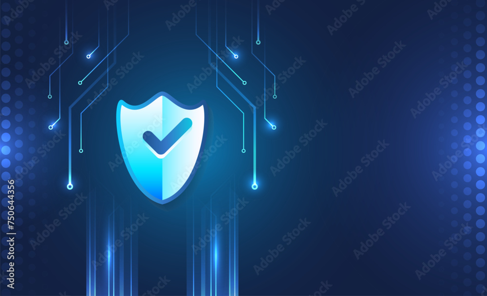 Leinwandbilder Hi-tech various background. Cyber security for business and internet projects. Vector illustration of data security services. Data protection, privacy, and internet security concept.