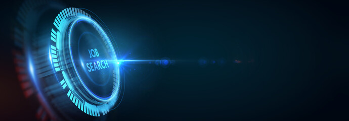 Business, Technology, Internet and network concept. Job Search human resources recruitment career. 3d illustration