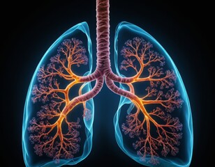 Transparent human lungs. Illustration