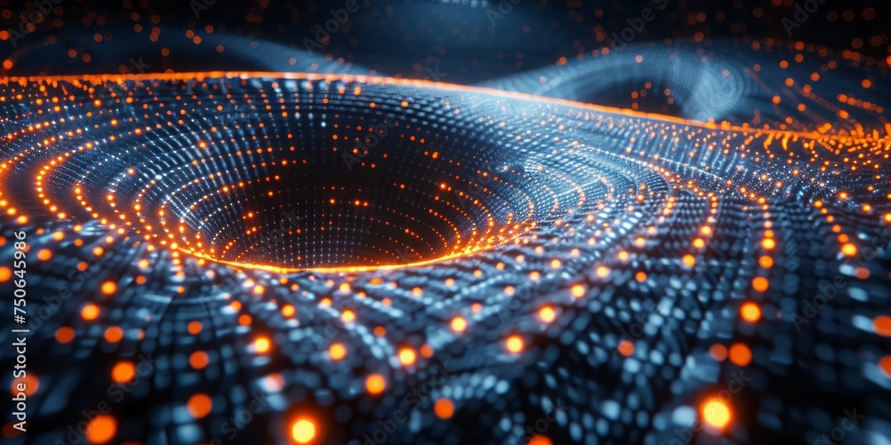 Leinwandbilder a digital data spiral illustrates the dynamic flow of information in the digital era, generative ai