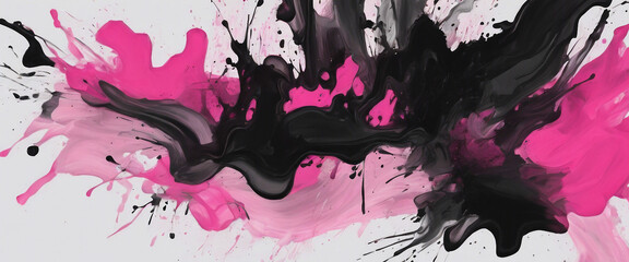  black and pink abstract expressionist painting illustration wallpaper