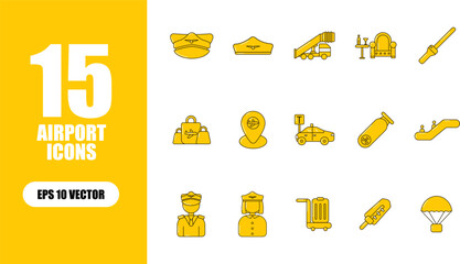 Fototapeta premium Airport Icon Collection