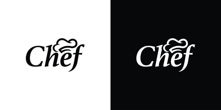 Creative Chef Hat Logo. Symbol Text Font Letter Typography Logo Icon Symbol Vector Design Template.
