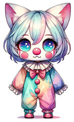 cat kawaii clown