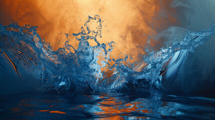 Paint dissolved in water abstract art picture background
