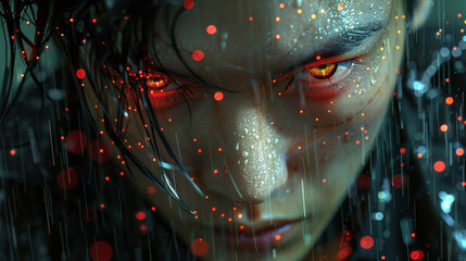 Yakuza elf hacker in a blockchain datascape