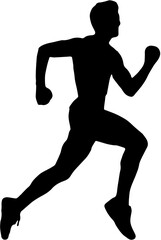 silhouette of a man running