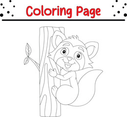  funny raccoon holds wood coloring page for kids