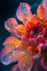 a Macro shot of a flower from above. The flower is blloming