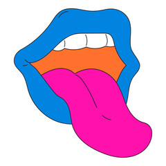 Psychedelic Mouth Illustration
