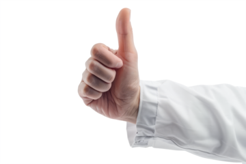 scientist's gesture suitable for congratulating scientific achievements or important events.