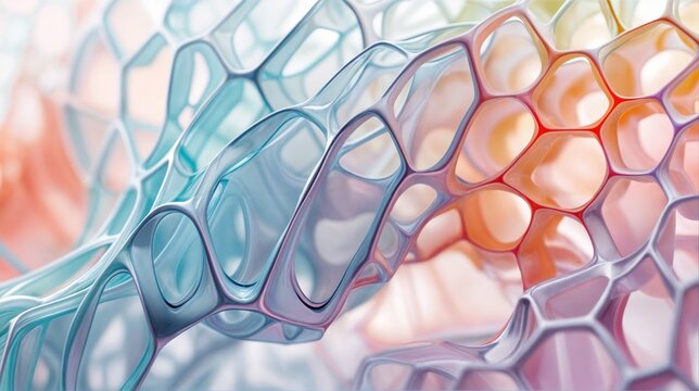 Abstract background with pastel bubble shapes.
