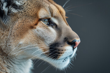 a close up of a cougar