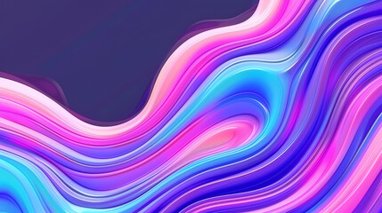 Vivid Purple and Blue Waves in Digital Artwork