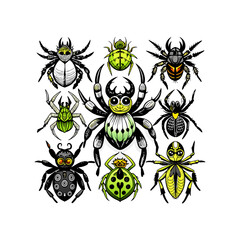 black and white spider