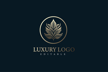 The luxury leaf logo : for corporate identity, or for business.
