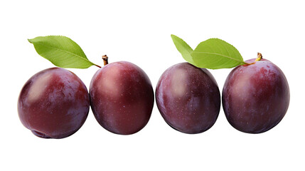 Fototapeta premium Organic Ripe Plums - Delicious, Healthy Fruits on transparent background. Perfect for Farming, Nutrition, and Culinary Designs