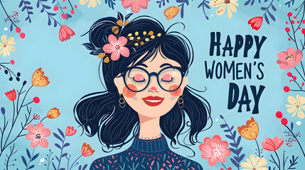 Obraz na płótnie Canvas Joyful Women Celebrating International Women's Day with Colorful Banner