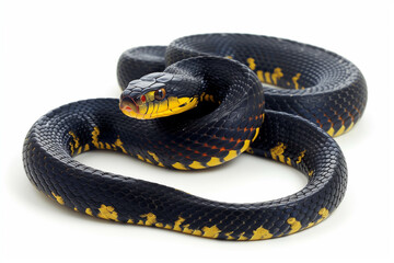 Obraz premium Beautiful colorful fancy snake On a white background.