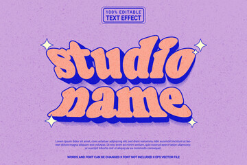 Editable text effect Studio name 3d cartoon template style modern premium vector
