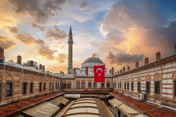 Hisar Mosque and Kizlaragasi Han view in Izmir - obrazy, fototapety, plakaty