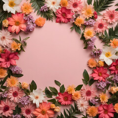 Obraz premium Flowers background with blank copy space