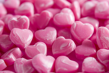 Obraz premium Closeup of pink candy hearts