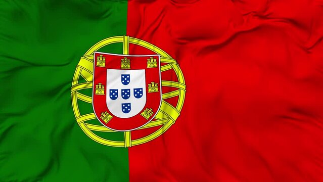 Portugal flag animation video seamless loop. 4k