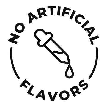 No Artificial Flavors Icon. Additives Free Label. No Artificial Flavors Vector Illustration For Product Packaging Logo, Sign, Symbol Or Emblem Isolated.