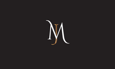  JM, MJ, M, J Abstract Letters Logo Monogram - obrazy, fototapety, plakaty