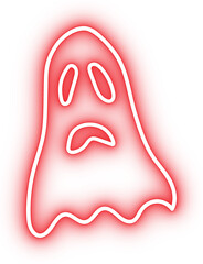 neon halloween ghost icon for halloween party decoration