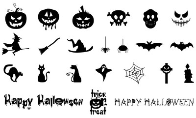 halloween icons set