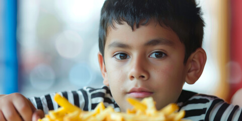 Latin boy With French fries 