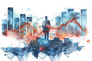 Investment Strategy water color style,isolate on white,Clip art