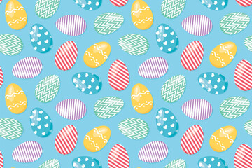 seamless pattern with colorful easter eggs- vector illustration