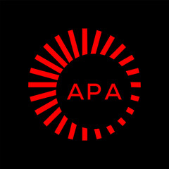 APA  logo design template vector. APA Business abstract connection vector logo. APA icon circle logotype.
 - obrazy, fototapety, plakaty