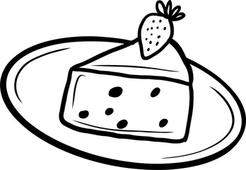 Farmers cheese cake. Ukrainian food. Hand drawn vector flat illustration.
