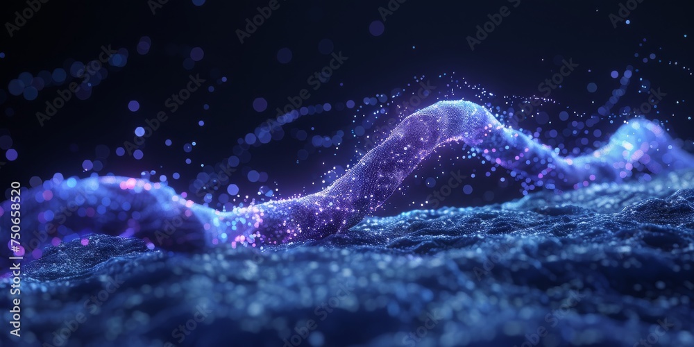 Poster The Ebb and Flow of Data in a Virtual Landscape Synthesized from Technology, Generative AI