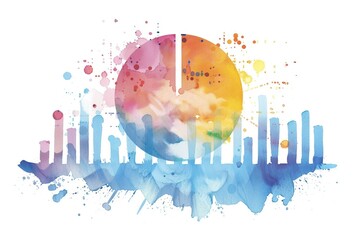 Economic Indicators water color style,isolate on white,Clip art