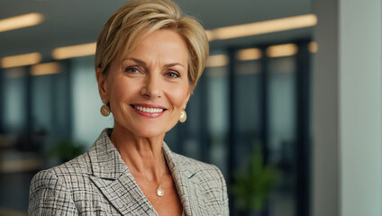 professional  cheerful businesswoman in the office